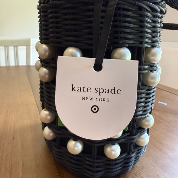 NWT Pearl Embellished Basket Bucket Bag - kate spade new york x Target Black - Picture 10 of 11